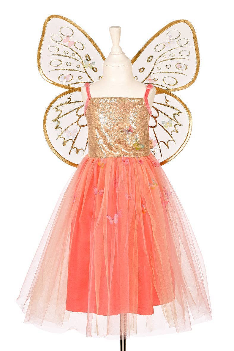 Joanna Coral Butterfly Dress &amp; Wings: 5-7 years