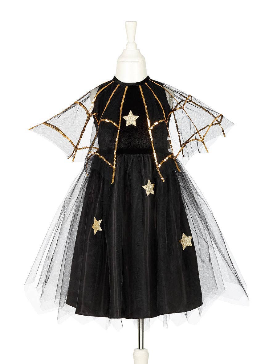 Evilian Black &amp; Gold Web Witch Dress: 8-10 years