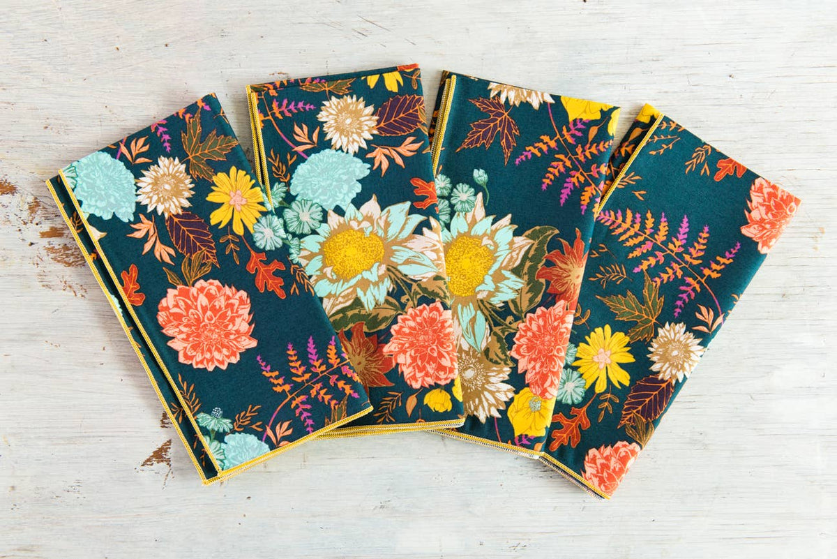 Winter Floral Cloth Napkins