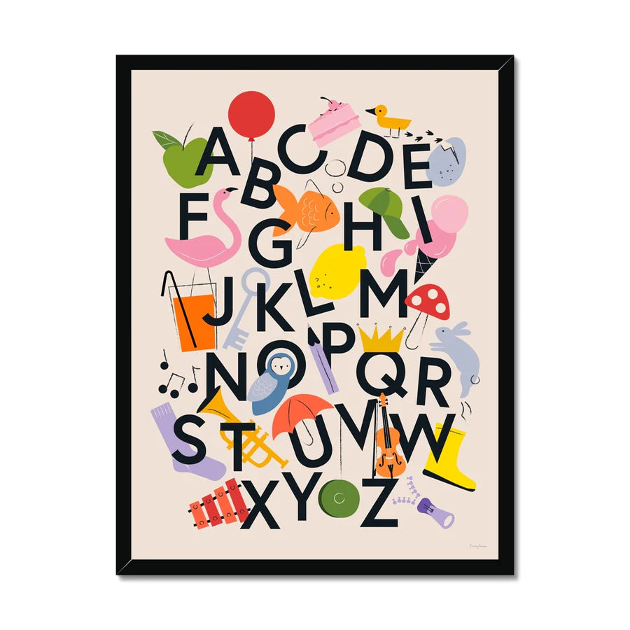 Favorite Things Alphabet Framed Print - 16x20