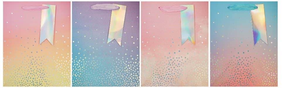 Gift Bag - Pastel Ombre color with sliver dot Large