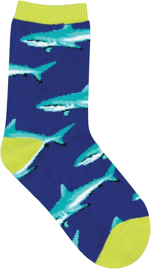 SHARK SCHOOL-NAVY SOCKS 2-4