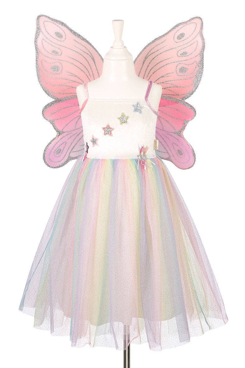 Louanne Pastel Rainbow Dress &amp; Wings: 3-4 years