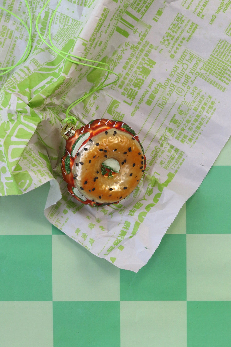 Bagel with Lox Glass Ornament