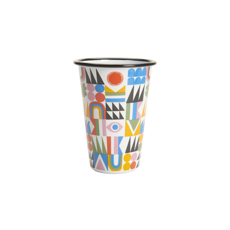 Bright Side Enamel Tumbler by Lisa Congdon