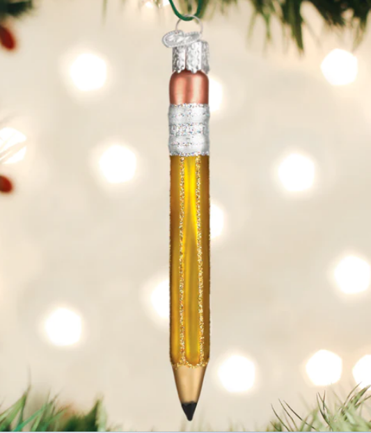 Yellow Pencil Ornament