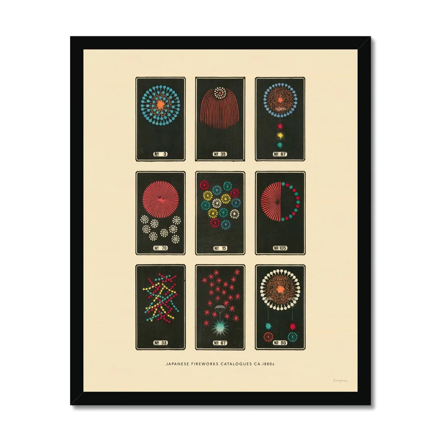 Japanese Fireworks Framed Print - 16x20