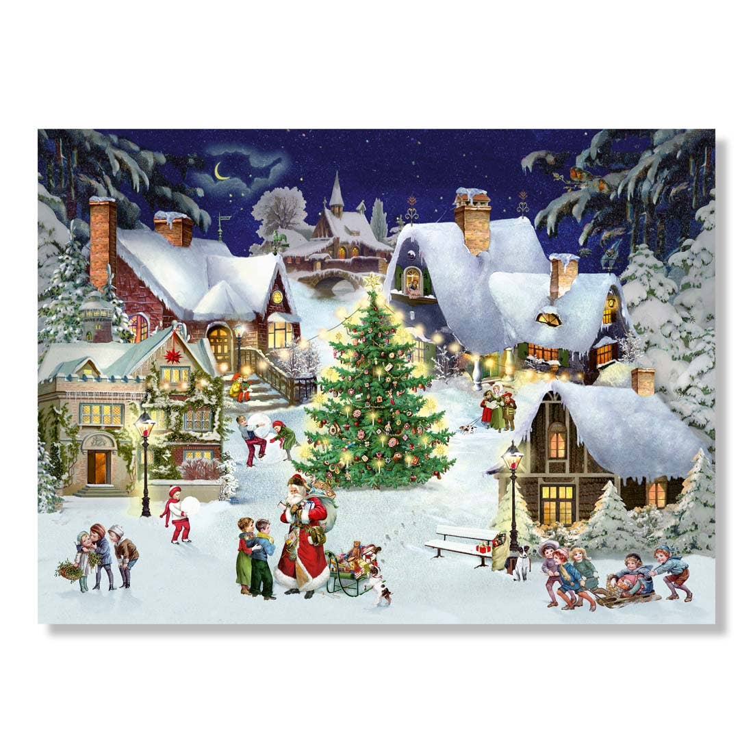 Village on the Hill Traditional Christmas Advent Calendar