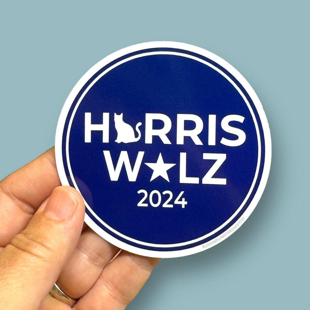 Harris Walz 2024 Cat Star Vinyl Sticker