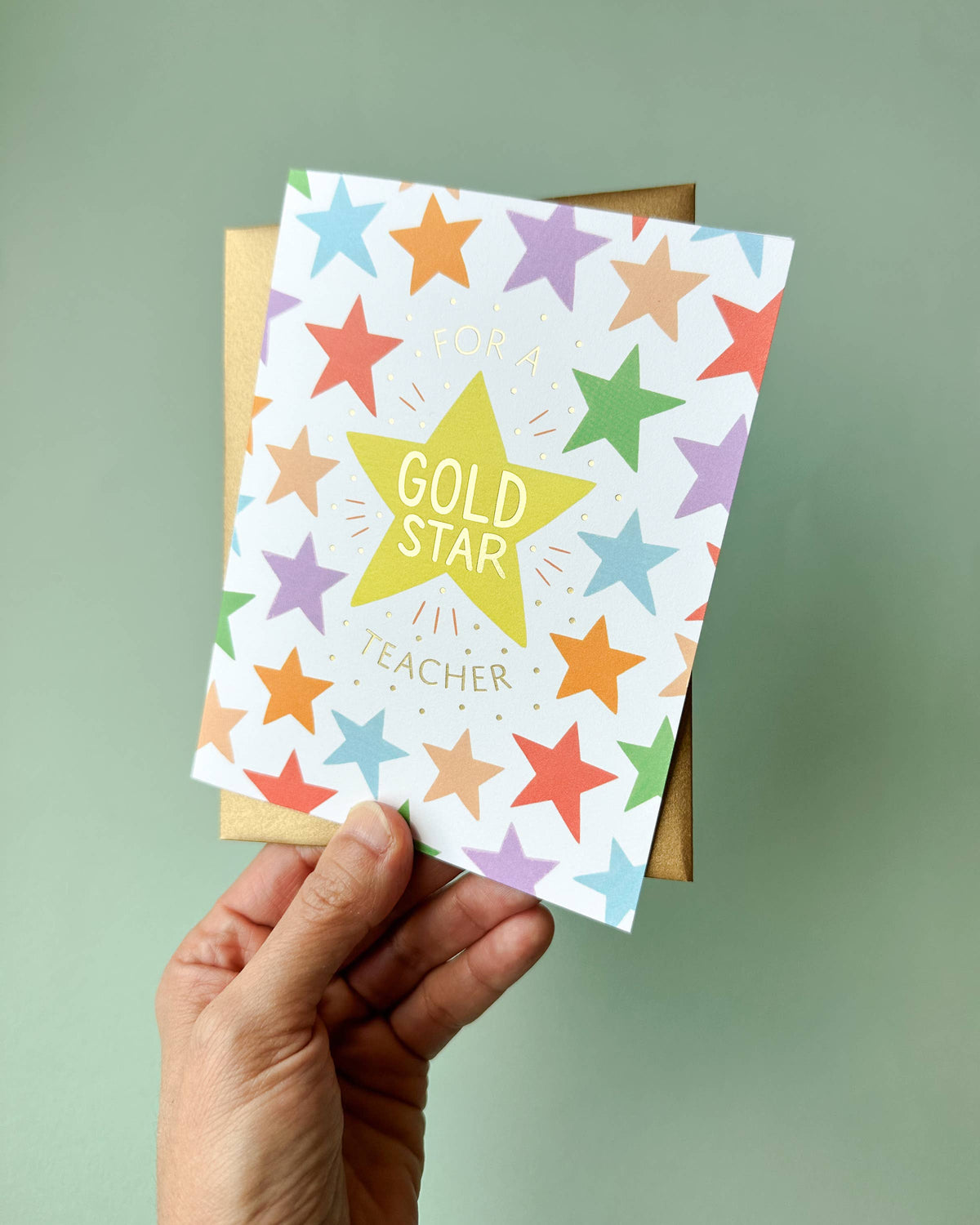 Gold Star Teacher Appreciation Card *Foil Stamped*