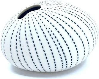 Small Pebble Vase - White &amp; Blue