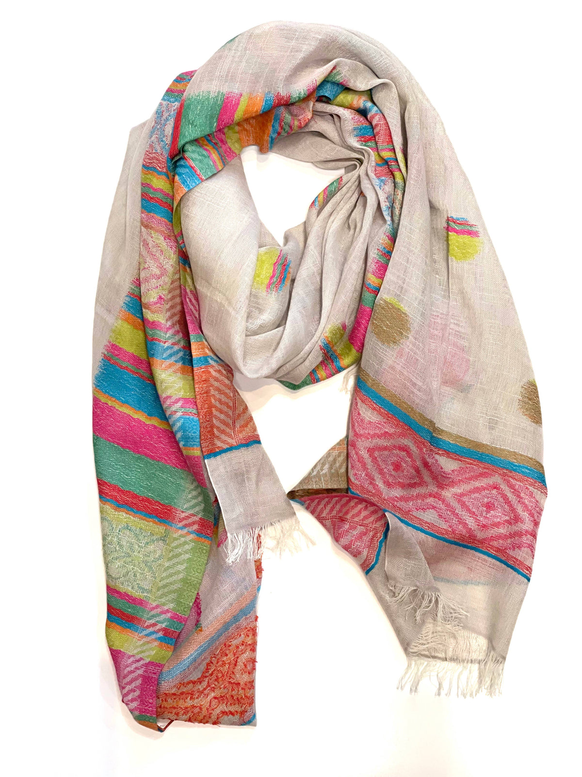 Salena Cotton Scarf/Wrap Grey: Gray