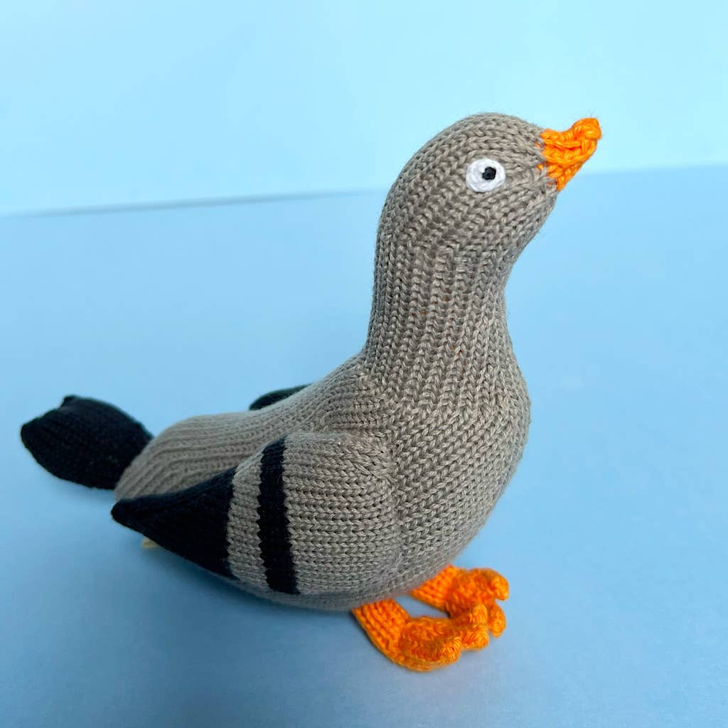 Handmade Knit Pigeon Baby Rattle